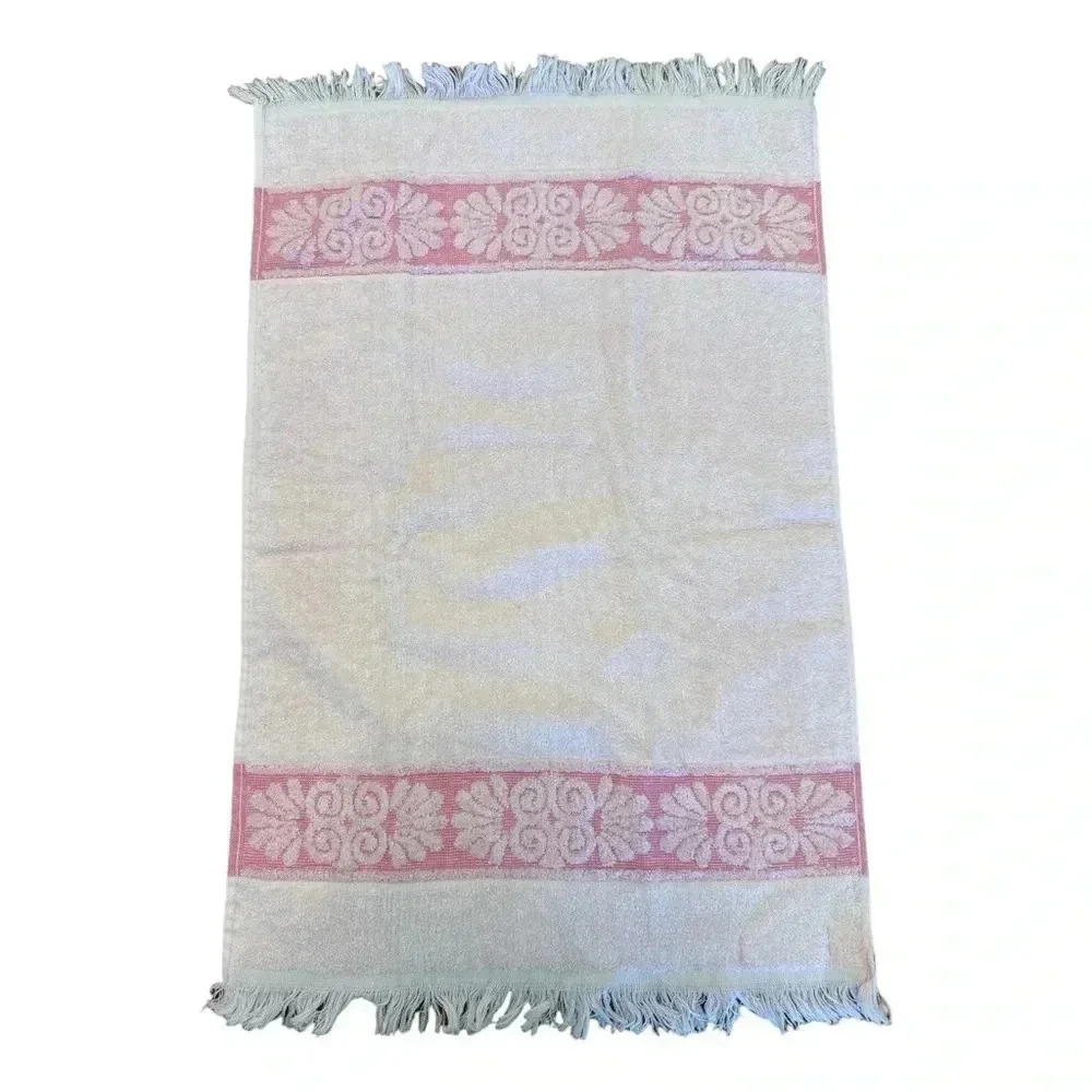 Cannon 1950s-1960s Monticello Pink Bath Towels Set of 6 Vintage Bath Linens - Picture 5 of 8